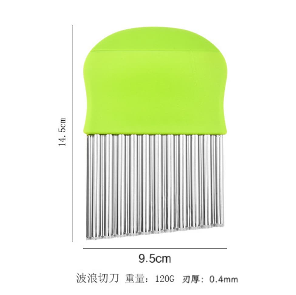120g Stainless Steel Potato Knife Creative Wavy Potato Cutting French Fries Knife Kitchen Gadget Wolf Tooth Potato Cutting 3 Colors
