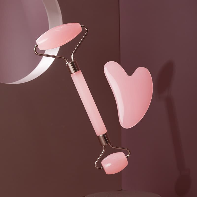 Face Roller Massager Resin Manual Jade Push Face Dual-Head Roller Ball Massage Stick Beauty Set