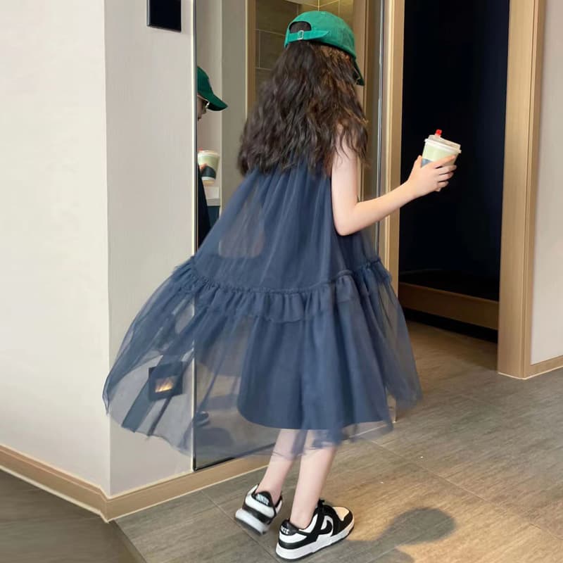 Girls' Cotton Dress Summer Children's Dress 2025 New Style Medium and Large Size Girls' Fashionable Princess Dress