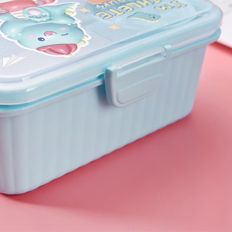 Cartoon Double-Layer Lunch Box for Office Workers, Lightweight Leak-Proof Sealed Bento Box, Divided Bento Lunch Box for Kids and Babies