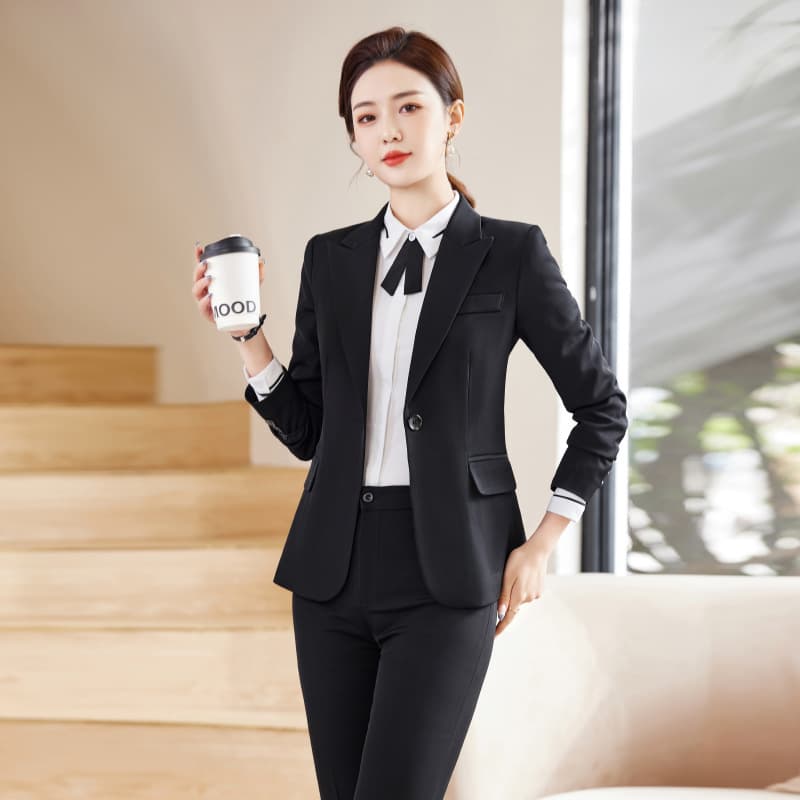 High-End Women's Business Suit Set, Four-Season Professional Attire, Goddess Style, New Black Blazer Suit