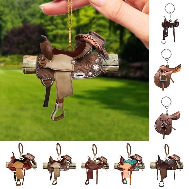 Saddle acrylic Keychain Western Cowboy Saddle Keychain Pendant Pendant Children's Day Gift