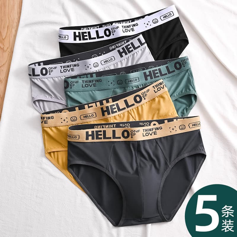 Cross-border popular Hello briefs, teenagers' lettered personalized briefs, comfortable and breathable briefs
