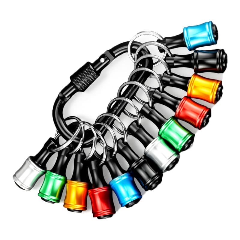 Cross-Border Hot Seller 6PC Colorful Keychain Bit Holder, Quick-Change Bit Adapter with Carabiner, Portable Tool Accessories