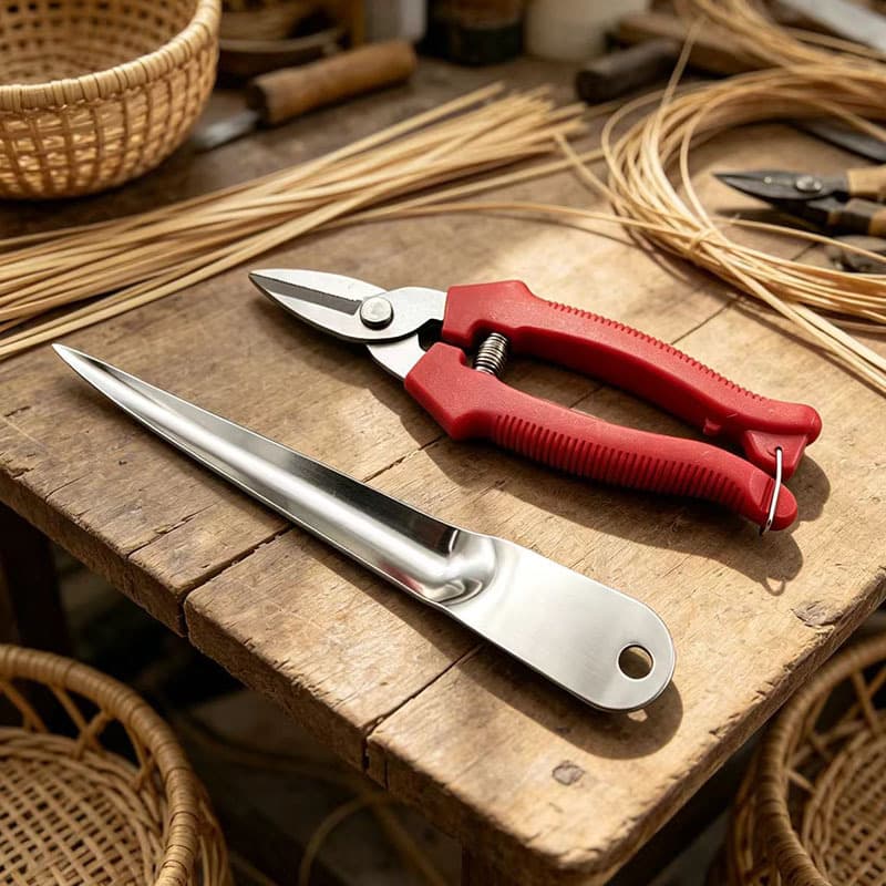 Special tools for rattan weaving: dragon pattern pry knife, garden scissors, stainless steel rattan pick knife, for hand-weaving rattan baskets