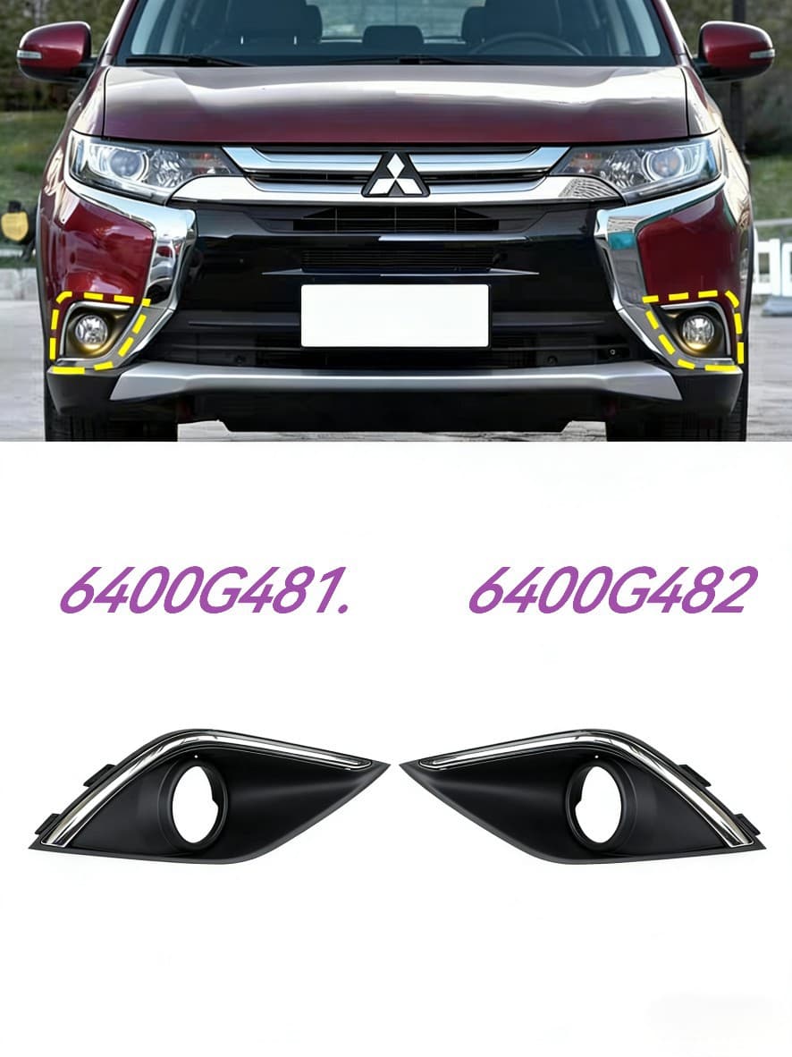 Suitable for 2016-2019 Mitsubishi Outlander front fog light frames 6400G482/6400G481