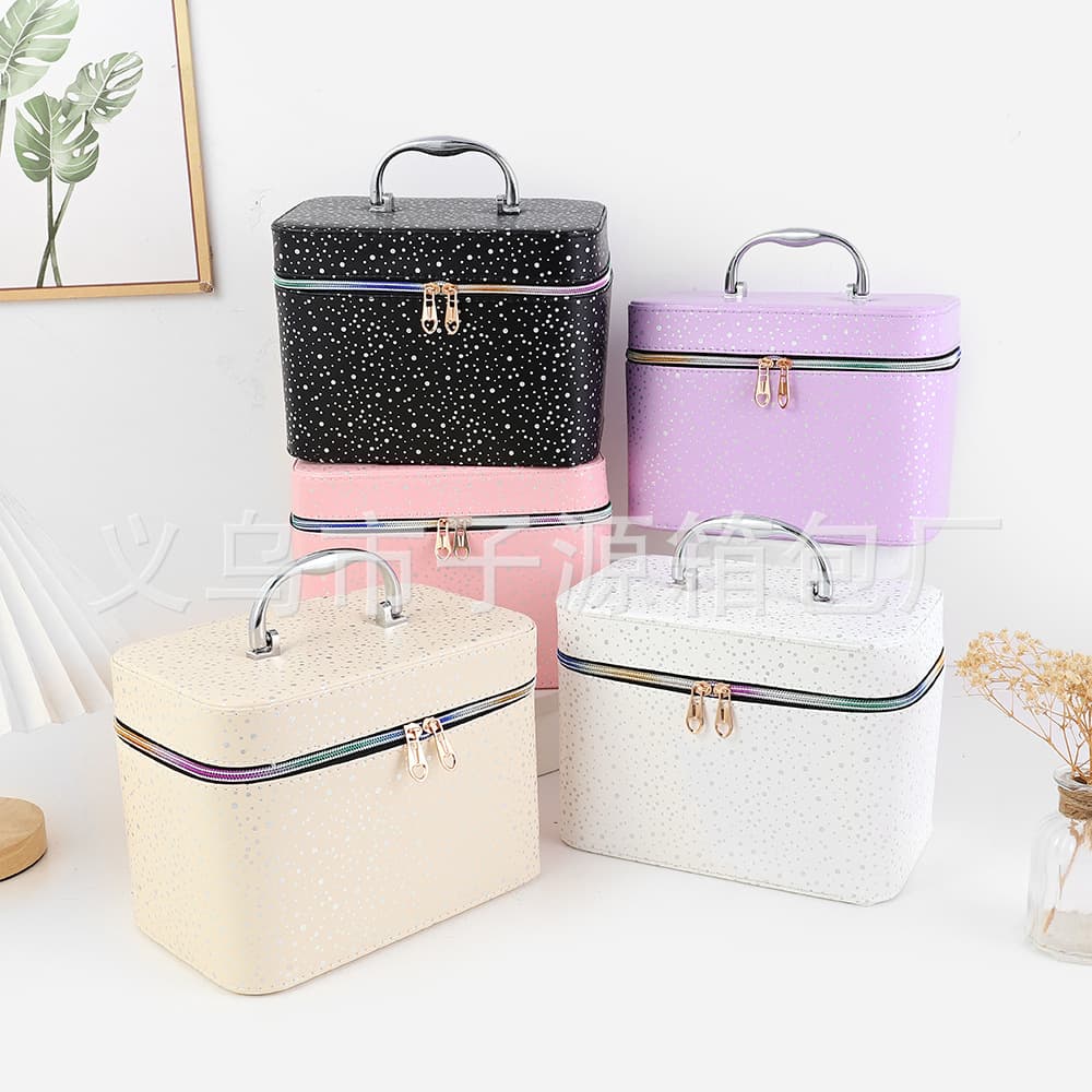 High-Quality Starry Fashion Handheld Cosmetic Case Portable Travel Multi-Purpose Makeup Organizer