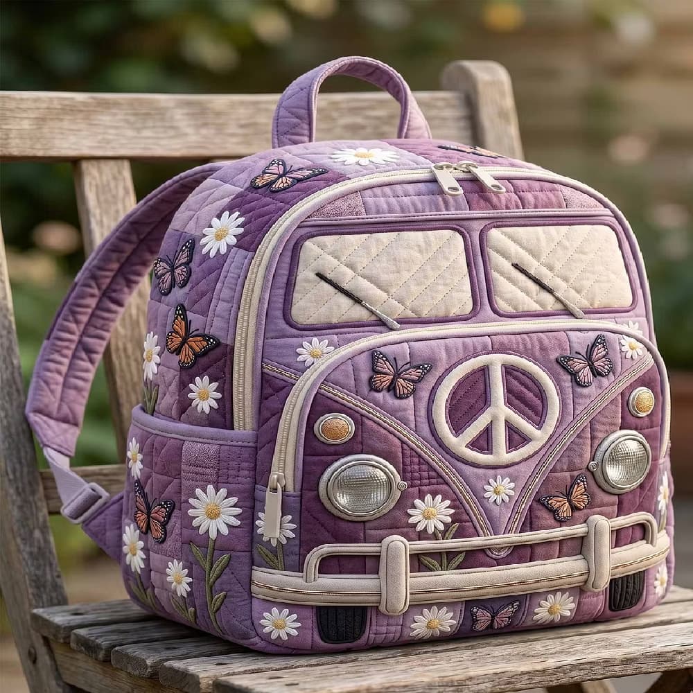 New Digital Print + Quilted Embroidery Backpack, Large Capacity Quilted Backpack, Fashion Trendy Student