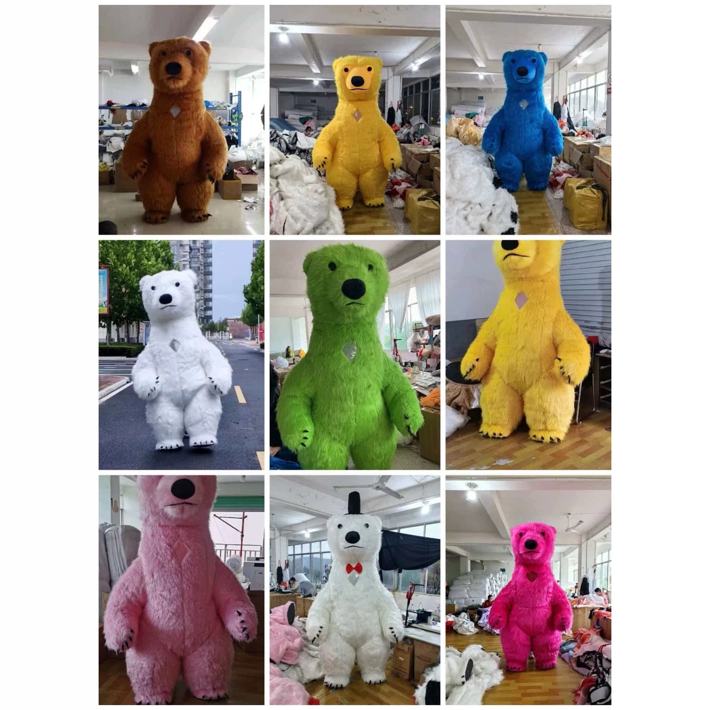 Internet celebrity inflatable boxing bear cartoon doll costume foreign trade boxing black bear event performance doll costume polar bear card