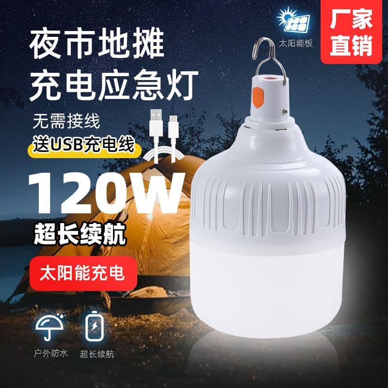 LED rechargeable bulb for outdoor portable camping, night market stalls, USB charging emergency light, power outage lighting globe bulb