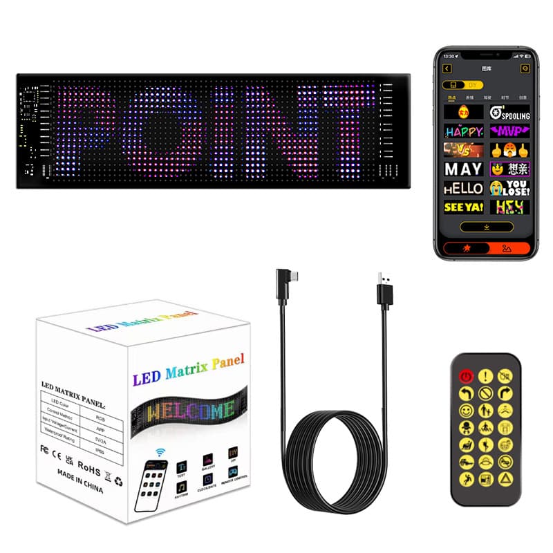 APP Bluetooth LED Flexible Display Screen Vehicle Advertising Screen IP65 Waterproof Soft Screen Full Color High Definition Car Sticker Display