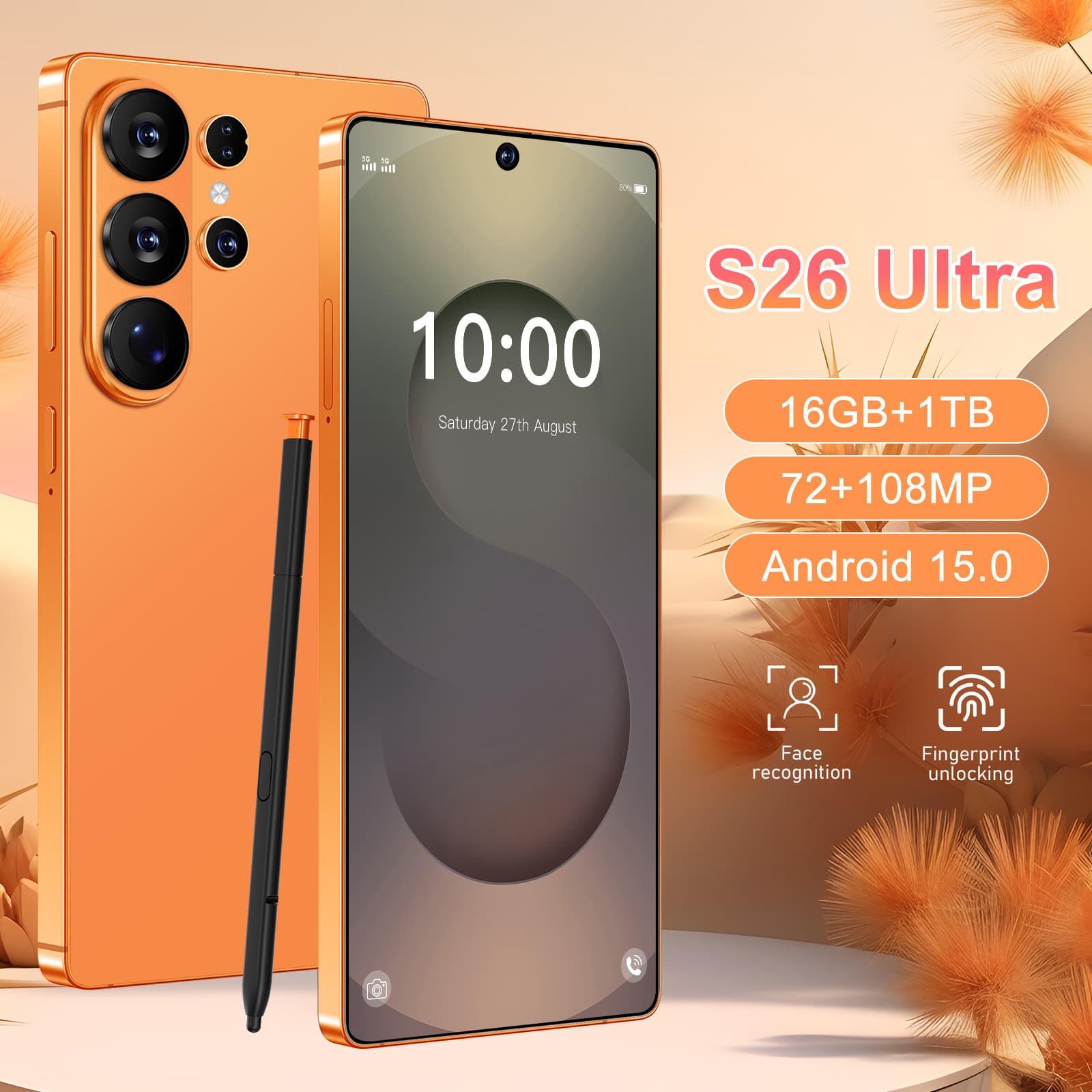 S26 Ultra Cross-Border Phone 7.3-inch HD Screen 4+64G Export-Only Smart 4G Phone Drop Shipping