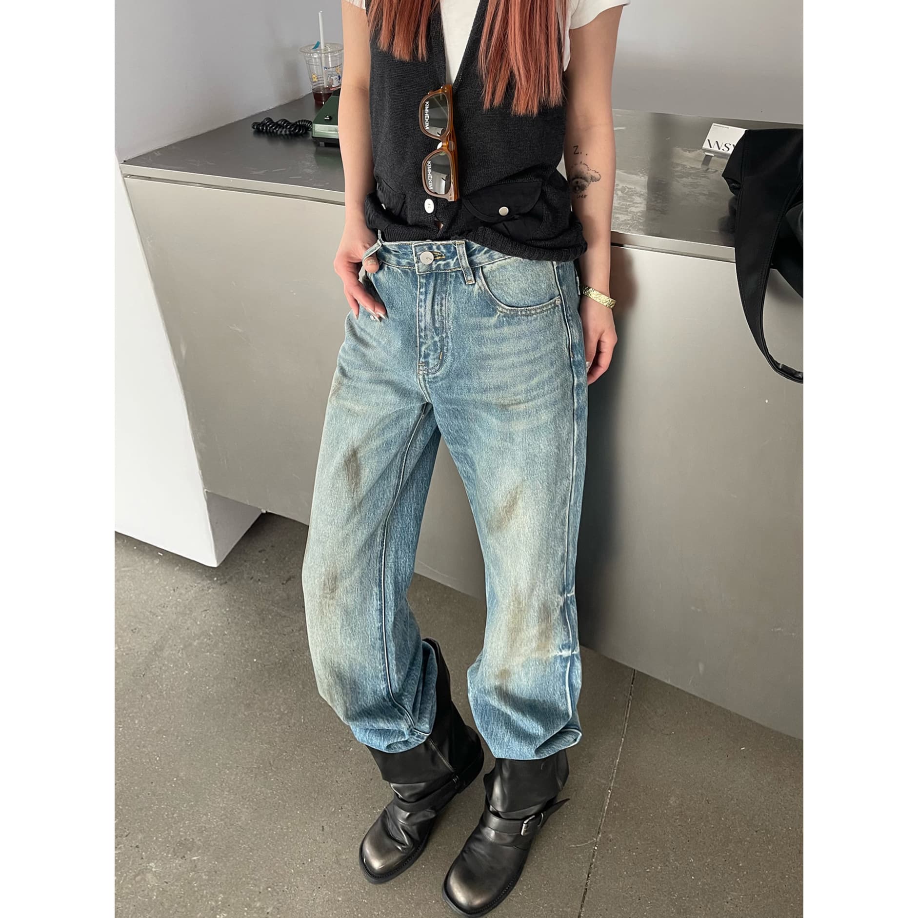 ICCIICC Distressed Slim Straight Jeans for Women, Spring Fashion, 10792