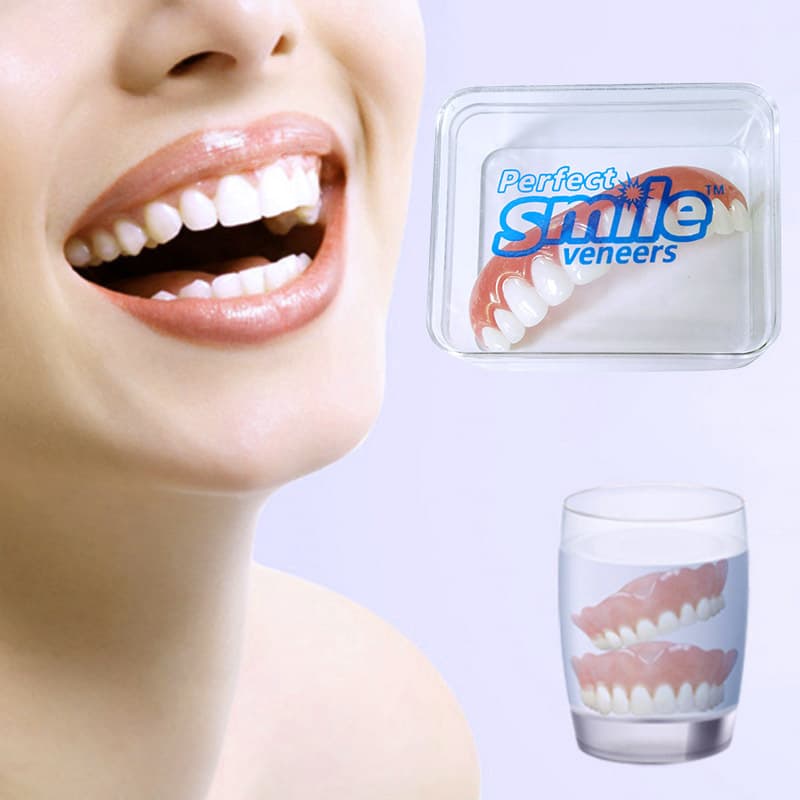 Realistic False Teeth Stickers Silicone Stage Smile Makeup Plastic Upper Lower Row Teeth Whitening Tray Smile