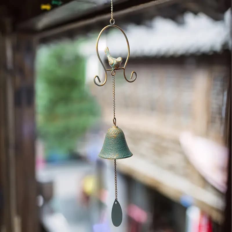 Garden home decoration personalized creative retro old pastoral country bird iron wind chime pendant gardening groceries