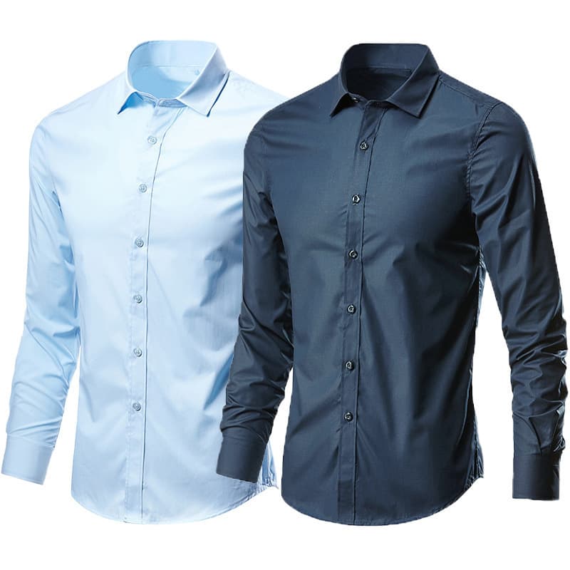 Casual White Long Sleeve Shirt for Men Business Formal Korean Style Slim Fit Workwear Casual Suit Jacket Inner Shirt