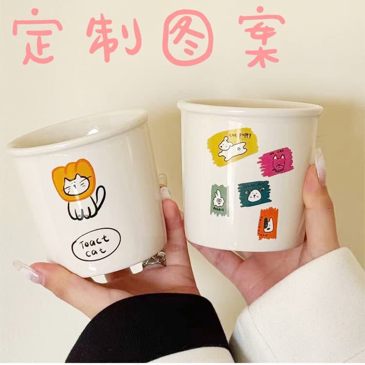 Ceramic Cup Paper Cup Style Creative Simple Mug INS Style Coffee Cup Customizable Logo Gift Cup