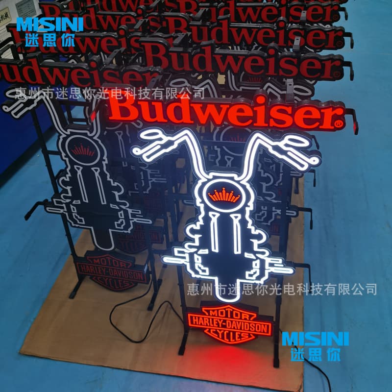 Custom Batch Beer Glowing Sign Beverage Neon Light Iron Frame Letter Glowing Display Prop