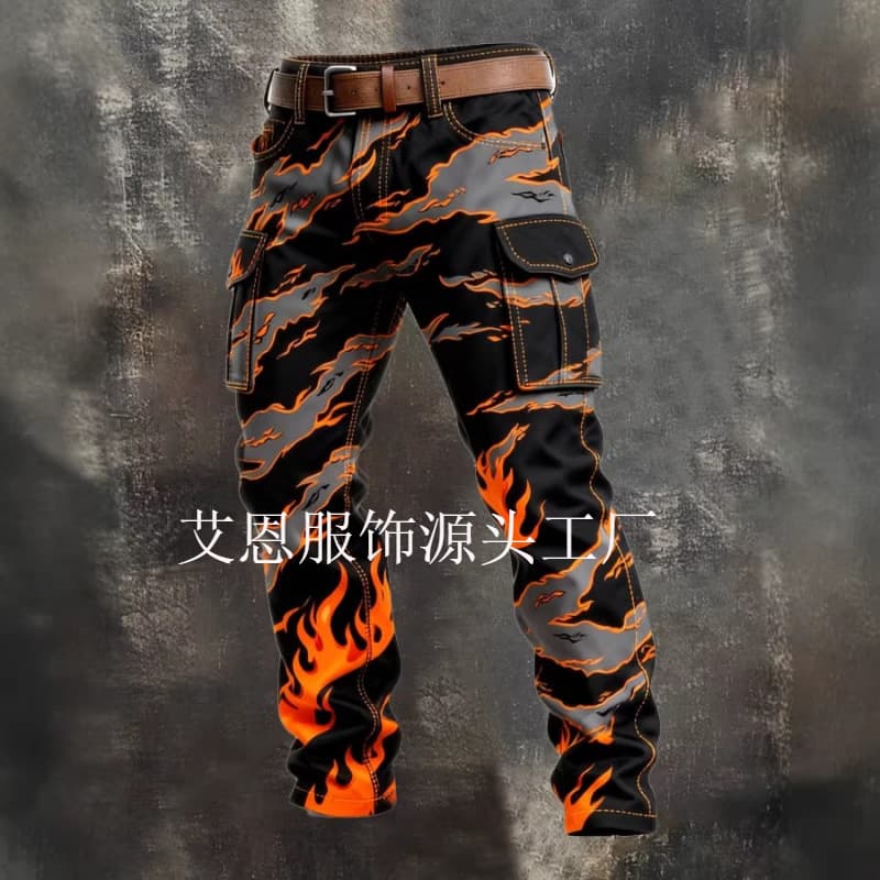 Cross-border Men's Pants Retro Cargo Pants New Punk Fashion for Men Hot Selling on Independent Station
