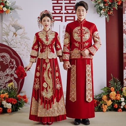 Xiuhe clothing bride 2024 new wedding Chinese dress slim dragon and phoenix gown Xiuhe kimono women's wedding dress summer thin section