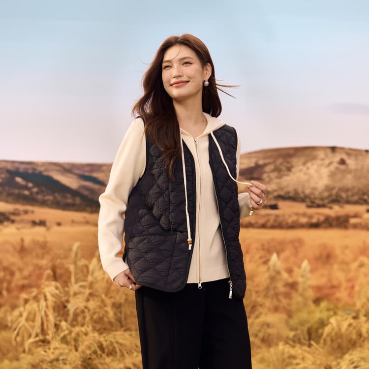 [Warm and versatile cotton vest] Xianlixiu plus-size women's wear simple layered coat collar for plus-size women, 2025 winter new style.