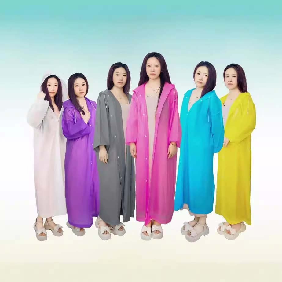 Adult Thickened Hooded One-Piece EVA Rain Ponchos, Non-Disposable Portable Outdoor Stormproof Waterproof in Stock