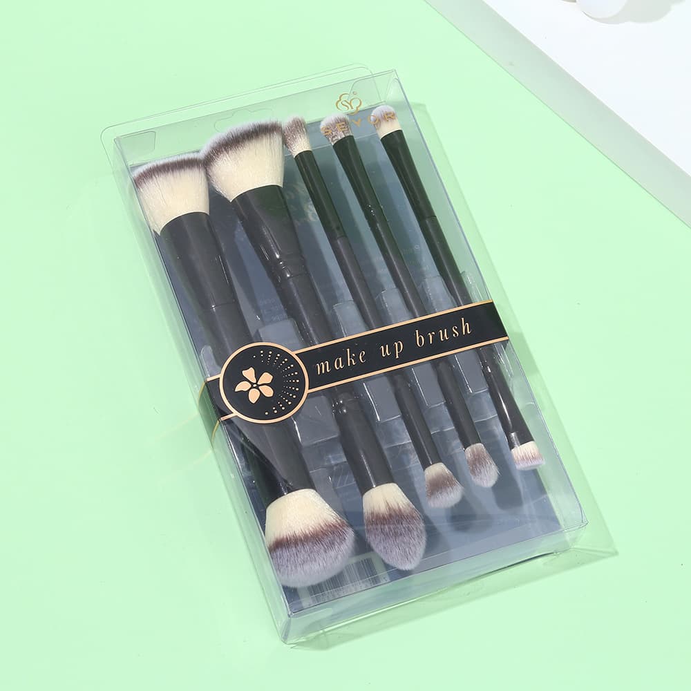 SEYOR Double-Ended Single Brush Portable Loose Powder Blush Brush Soft Blending Highlighter Non-Absorbing Brush