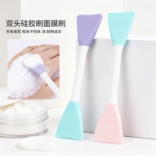 Silicone Face Mask Brush Dual-Head Colorful Soft Silicone Face Mask Brush Detachable Replaceable Head Scoop Apply Clay Mask Tool