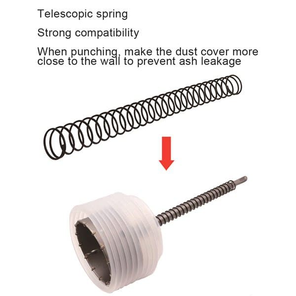 1 Set As Shown Silicone + Metal Wall Hole Saw Dust Cover Drill Dust Collection Bowl Electric Drill Dust Cover