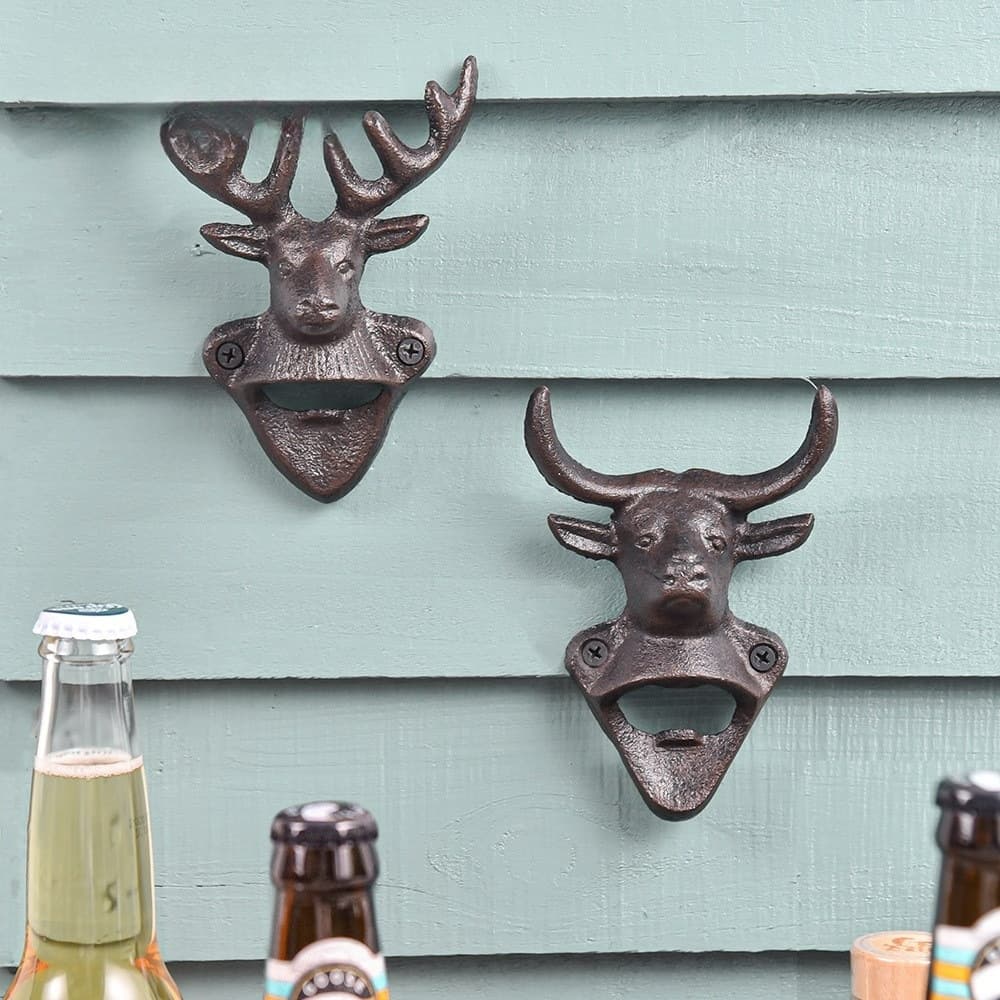 Cross-border Bull Head Bottle Opener Cast Iron Wall-mounted Craft Beer Beverage Bottle Opener Party Bar Creative Cap Remover