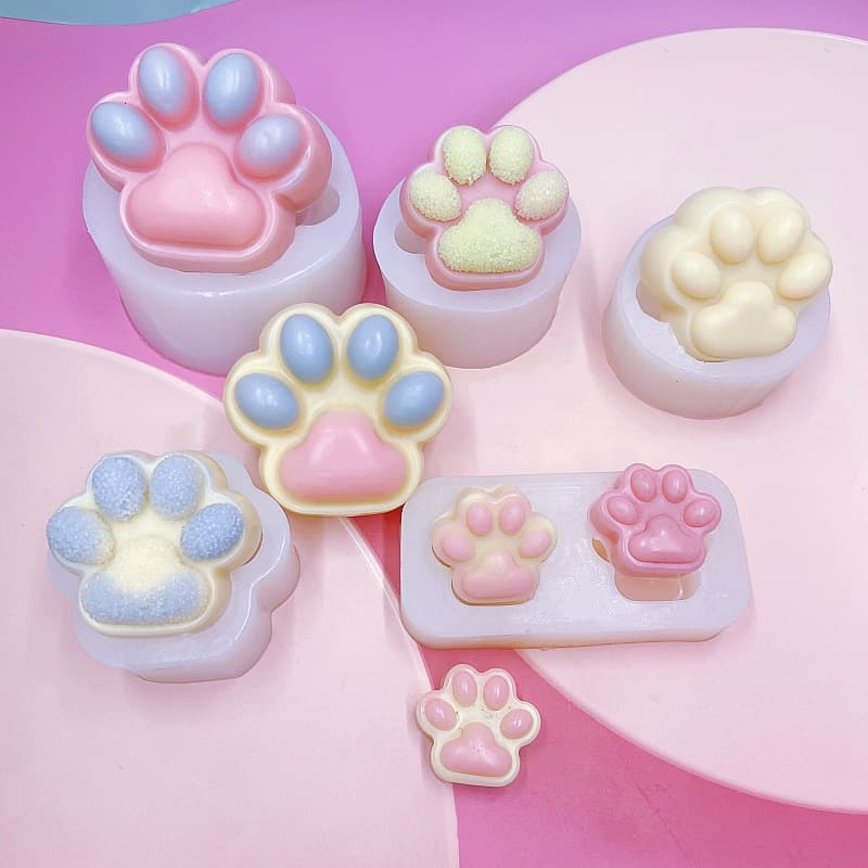 Various Sizes Cat Paw DIY Crystal Resin Display Stand Silicone Mold for Scented Candle Baking Cake Mold
