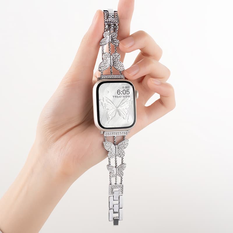 [Dropshipping Available] Premium Metal Watch Band for iWatch S9 S8 S10, Women's Elegant Style