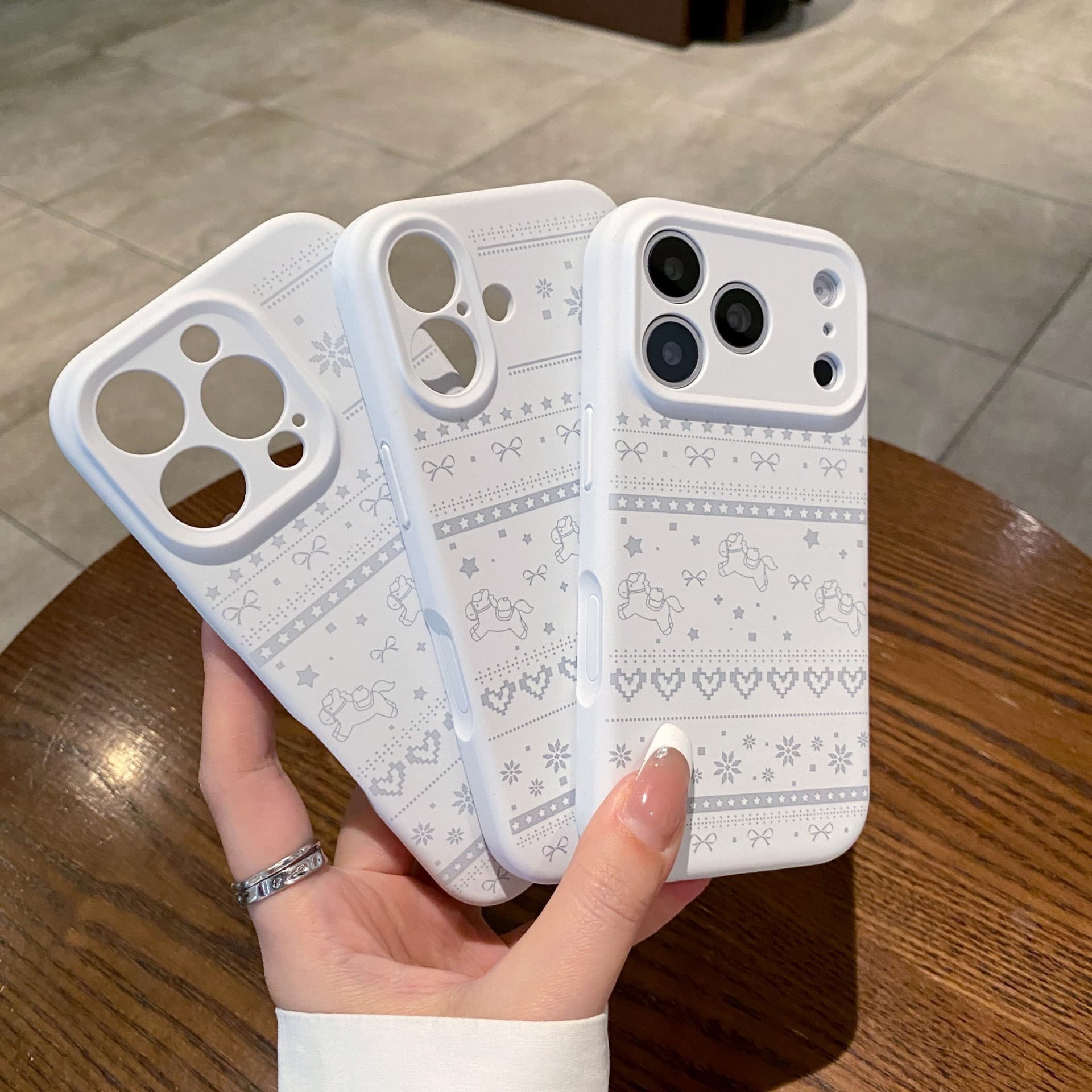 Fair Isle Pony Series Apple iPhone 17 Pro Max Liquid Silicone Case, Full Coverage for iPhone 17 Pro