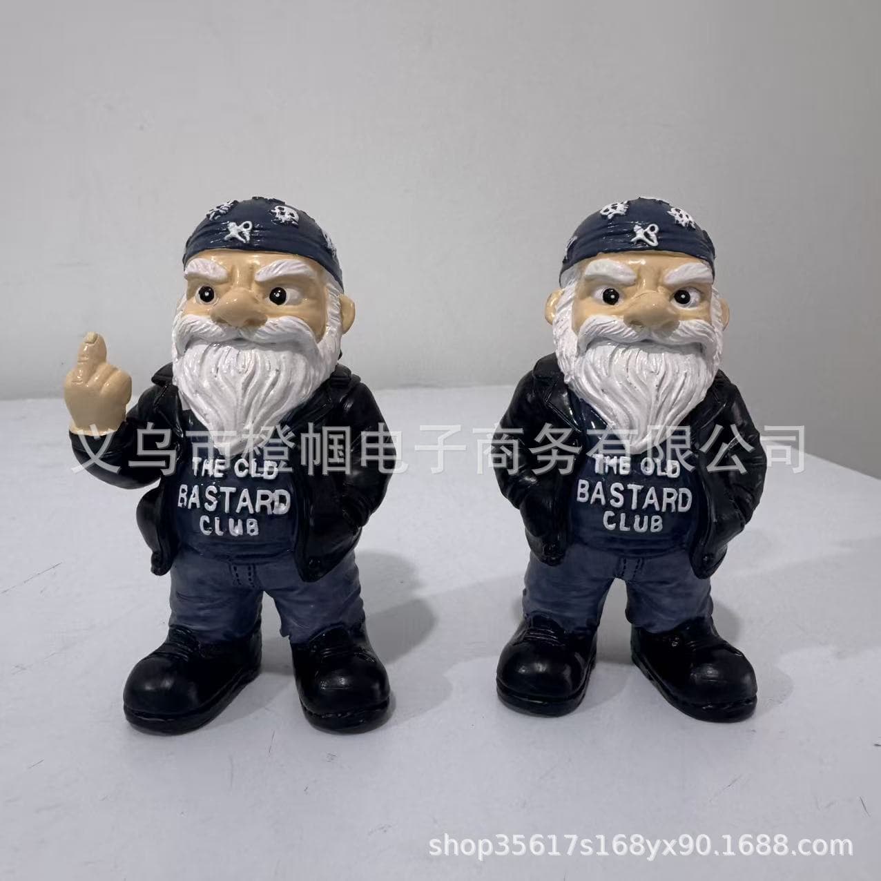 Cross-border New Vintage Club Gnome Old Bastard Club Motorcycle Middle Finger Biker Gnome Decoration