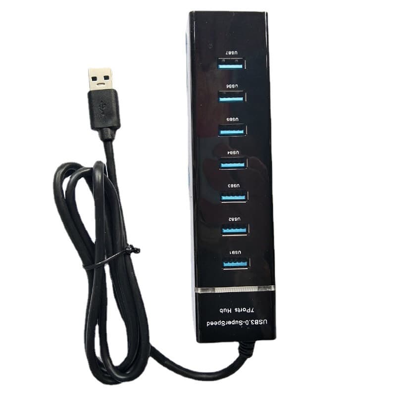 USB 3.0 Notebook Desktop Expansion Black 1-to-7 1-to-4 Hub Set Splitter 1.2m Cable Length