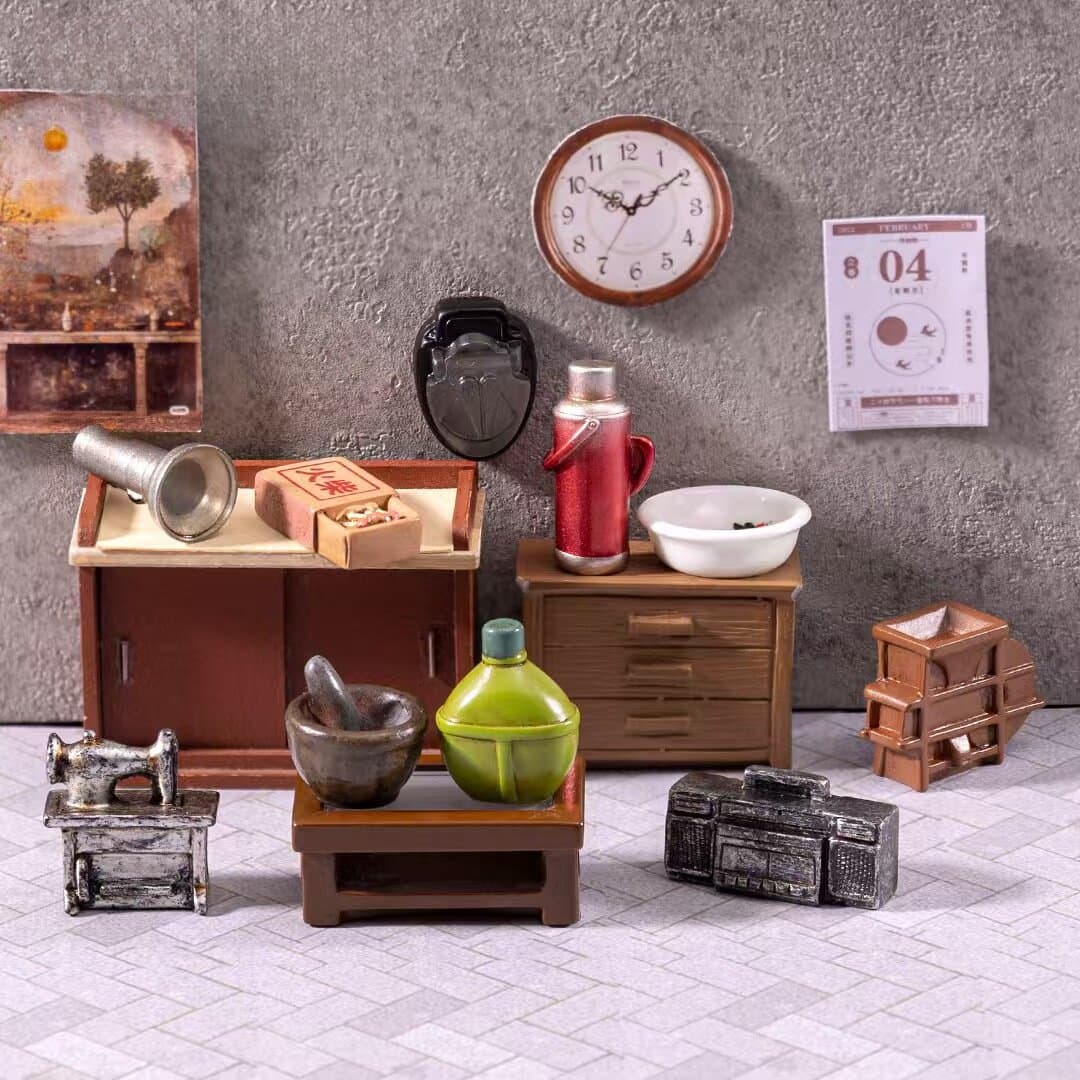 Creative retro nostalgic radio TV furniture doll house diy decoration accessories micro landscape small ornaments