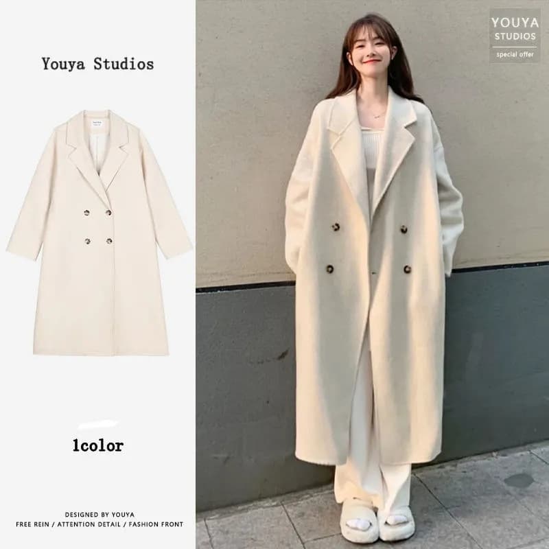 Popular women's wool coat, 2023 autumn/winter new style, petite style, Hepburn style, Korean fashion.
