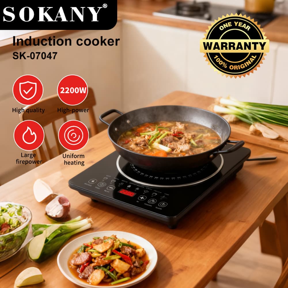 sokany Cross-Border Induction Cooker Home Use High Heat Stir-Fry Steaming Hot Pot Electric Stove LCD Touch Screen