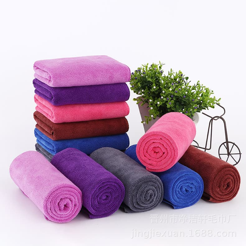 Barber Shop Towel Beauty Salon Manufacturer Wholesale Baotou Dry Hair Towel with Printed Logo Thickened Absorbent Fiber Towel