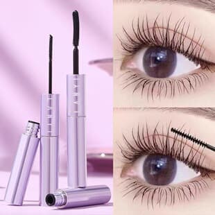 Lanyi Head Mascara Lengthening, Setting, Long-Lasting, Volumizing, Curling Mascara Fine Brush Head Waterproof Non-Smudge for Women