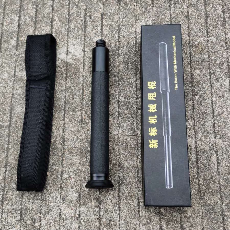 Mechanical Friction Lock Baton Self-Defense Weapon Retractable Stick Car Accessory Three-Section Stick