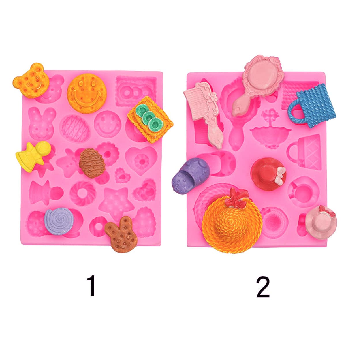 Creative variety of cookie dessert shapes silicone molds smiley face love donut chocolate mold glue clay