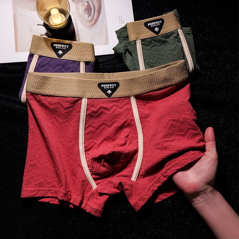 New Solid Color Men's Underwear Soft Comfortable Breathable Boxer Briefs Shorts Trendy Wholesale