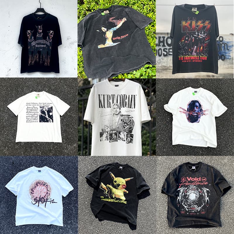 vtgsaint short-sleeved high street TS retro Cobain vintage represent hip-hop loose T-shirt fashion high street fashion