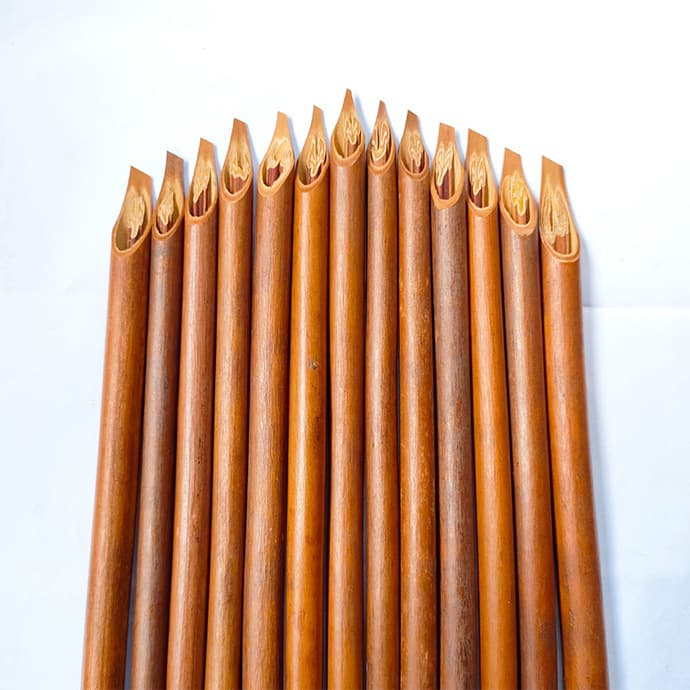 Dip Brush Pen Slanted Tip Bamboo Pen for Cuneiform Arabic And Foreign Calligraphy Wooden Material Export Quality