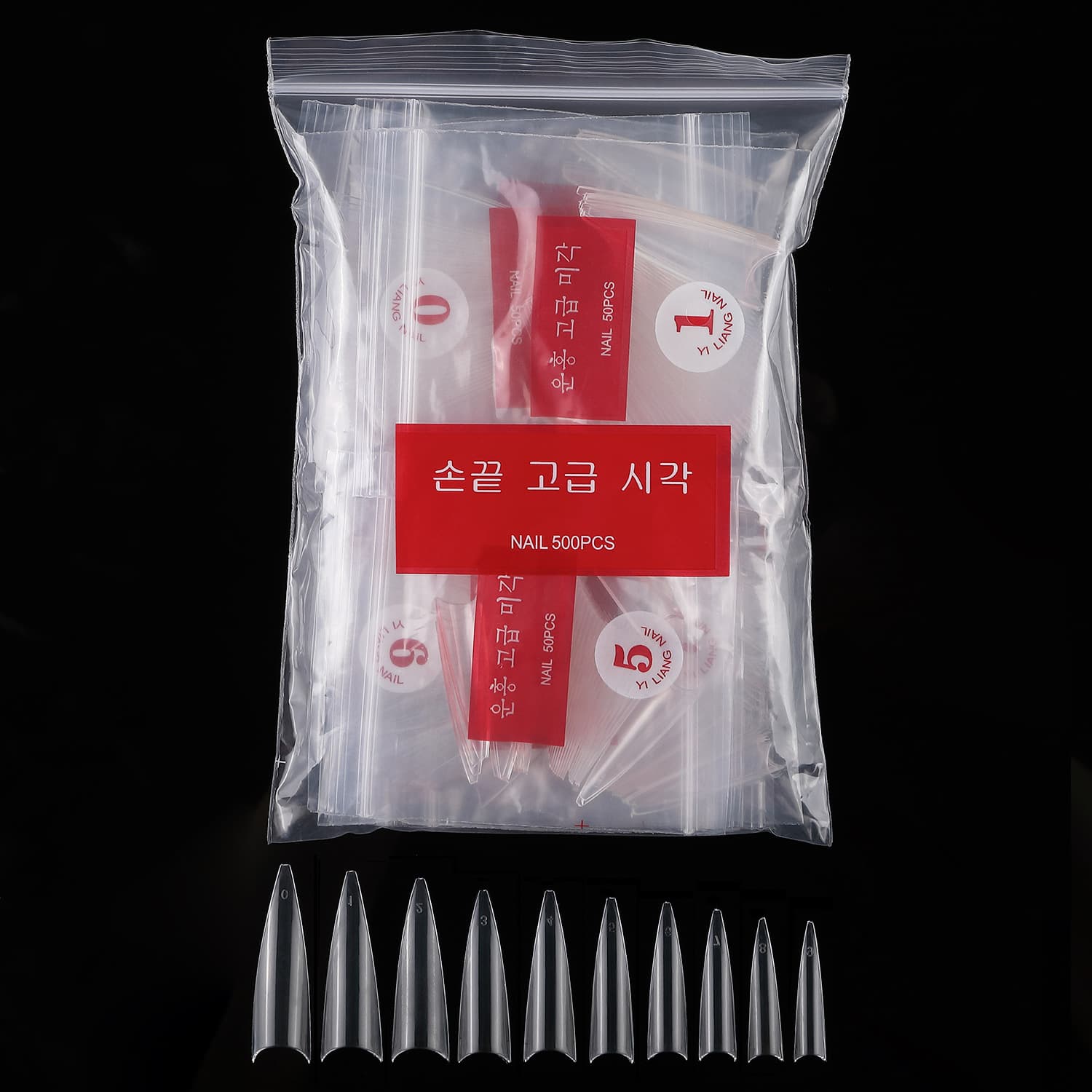 Transparent Nail Art Tips 500pcs Extended White Natural Color Nail Tips Bagged Nail Extensions False Nails Beauty Supplies