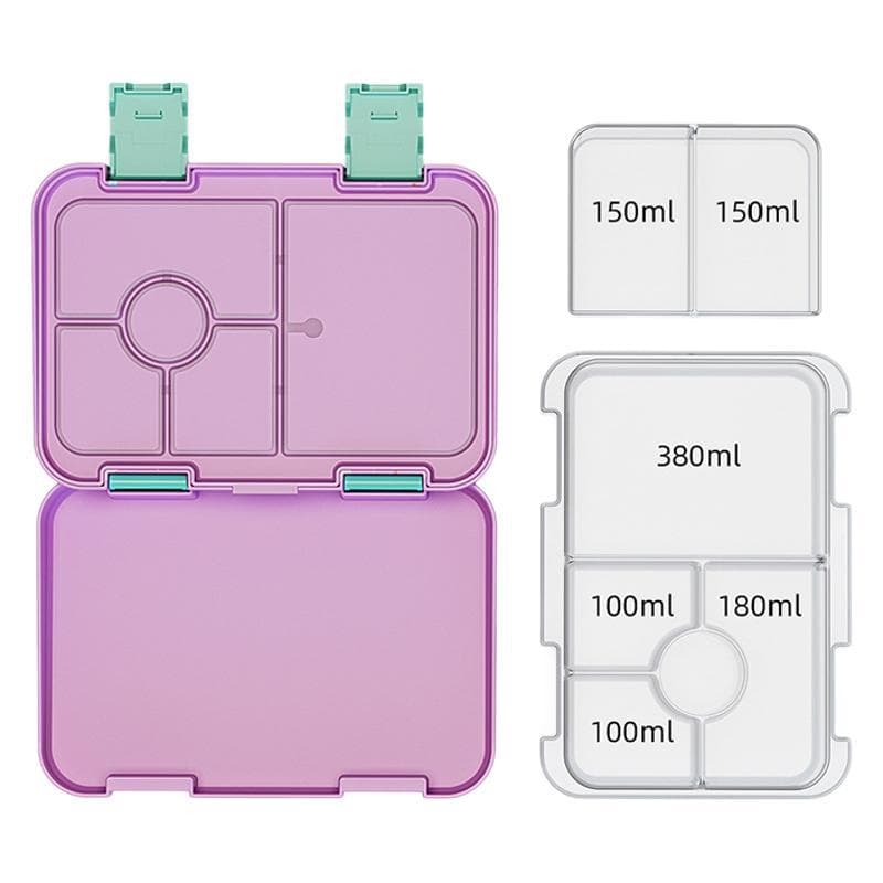Cross-border Children's Double Buckle Lunch Box Tritan Bento Box Student Portable Lunch Box Microwaveable Large Capacity Food Container