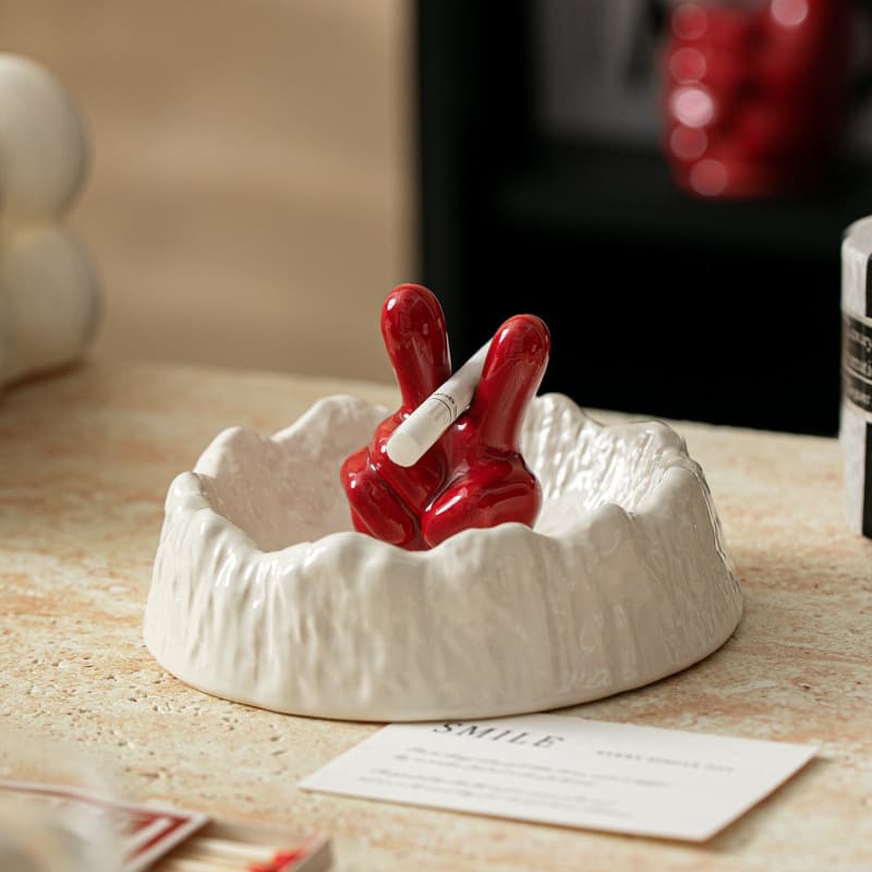 Biye Ceramic Ashtray Office Simple Minimalist Ashtray Creative Home Hotel Ashtray Decorative Ornament
