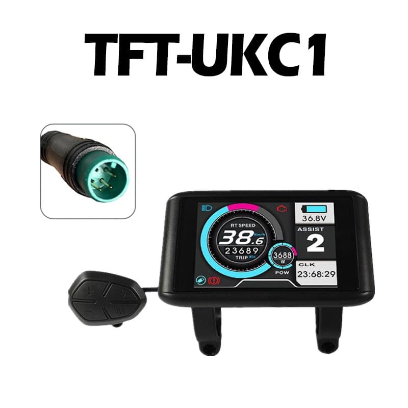 Bicycle Lithium Accessories UKC1 Color Display Screen 36V 48V 60V 72V Compatible with 52V Waterproof Connector