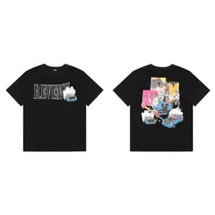 Summer Trend American Hip Hop Revenge Short Sleeve Unisex Couple Loose Fog High Street Fashion Casual Versatile Short Sleeve